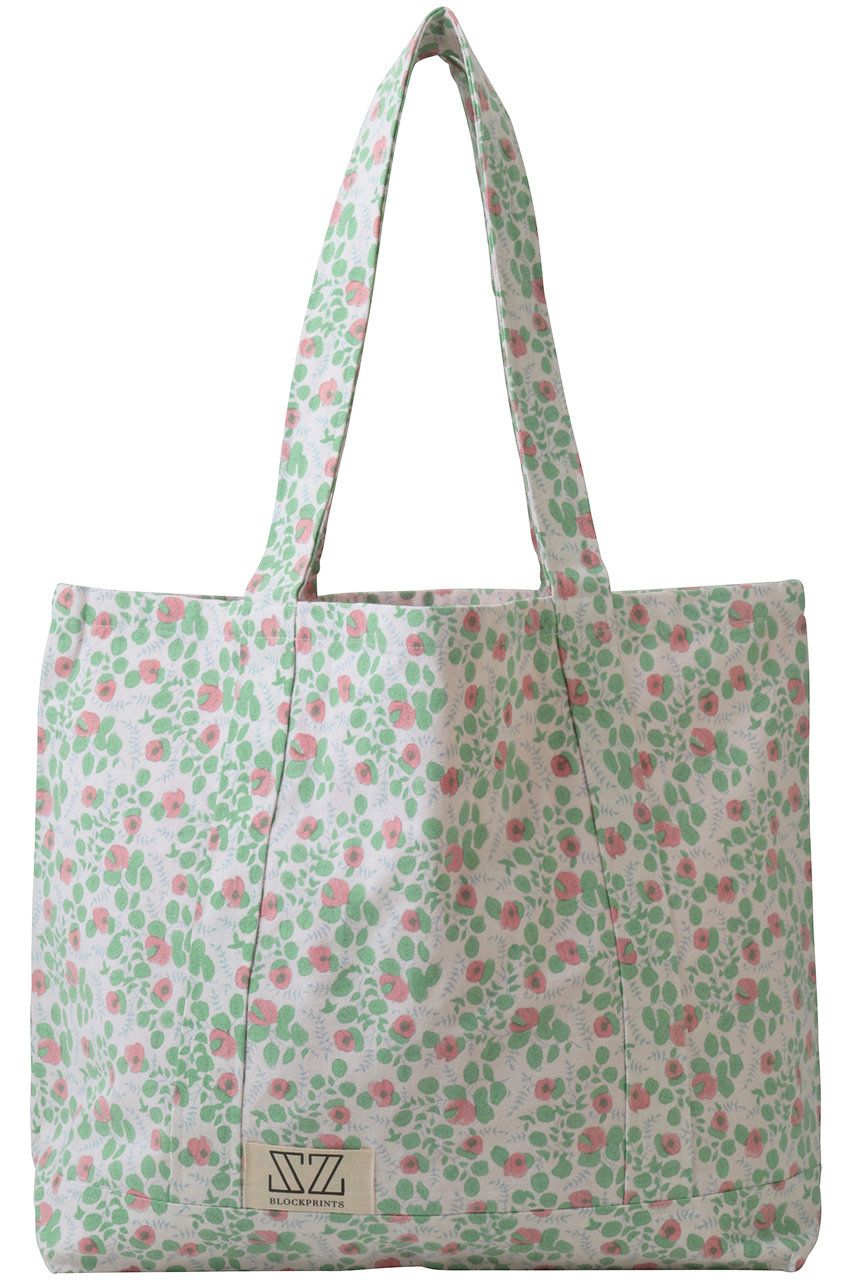 エスゼット ブロックプリント/SZ BLOCKPRINTSのMEDIUM TOTE BLUEBERRY トートバッグ(ライトグリーン/4311100110)