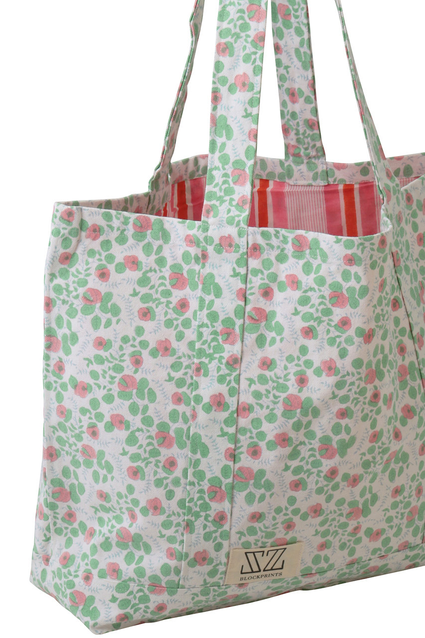 SZ BLOCKPRINTS(エスゼット ブロックプリント)｜MEDIUM TOTE BLUEBERRY
