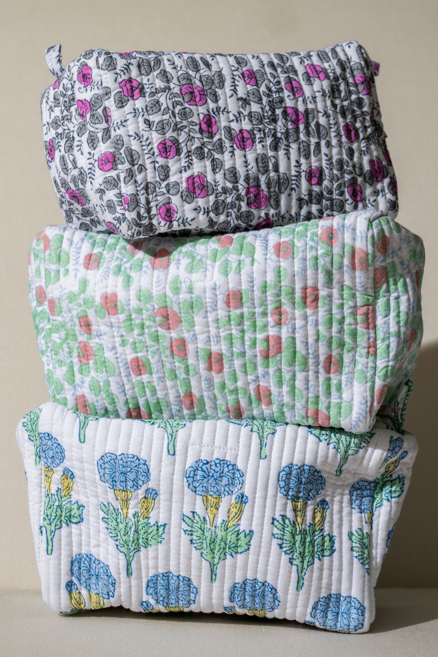 SZ BLOCKPRINTS(エスゼット ブロックプリント)｜MAKEUP BAG FLEUR
