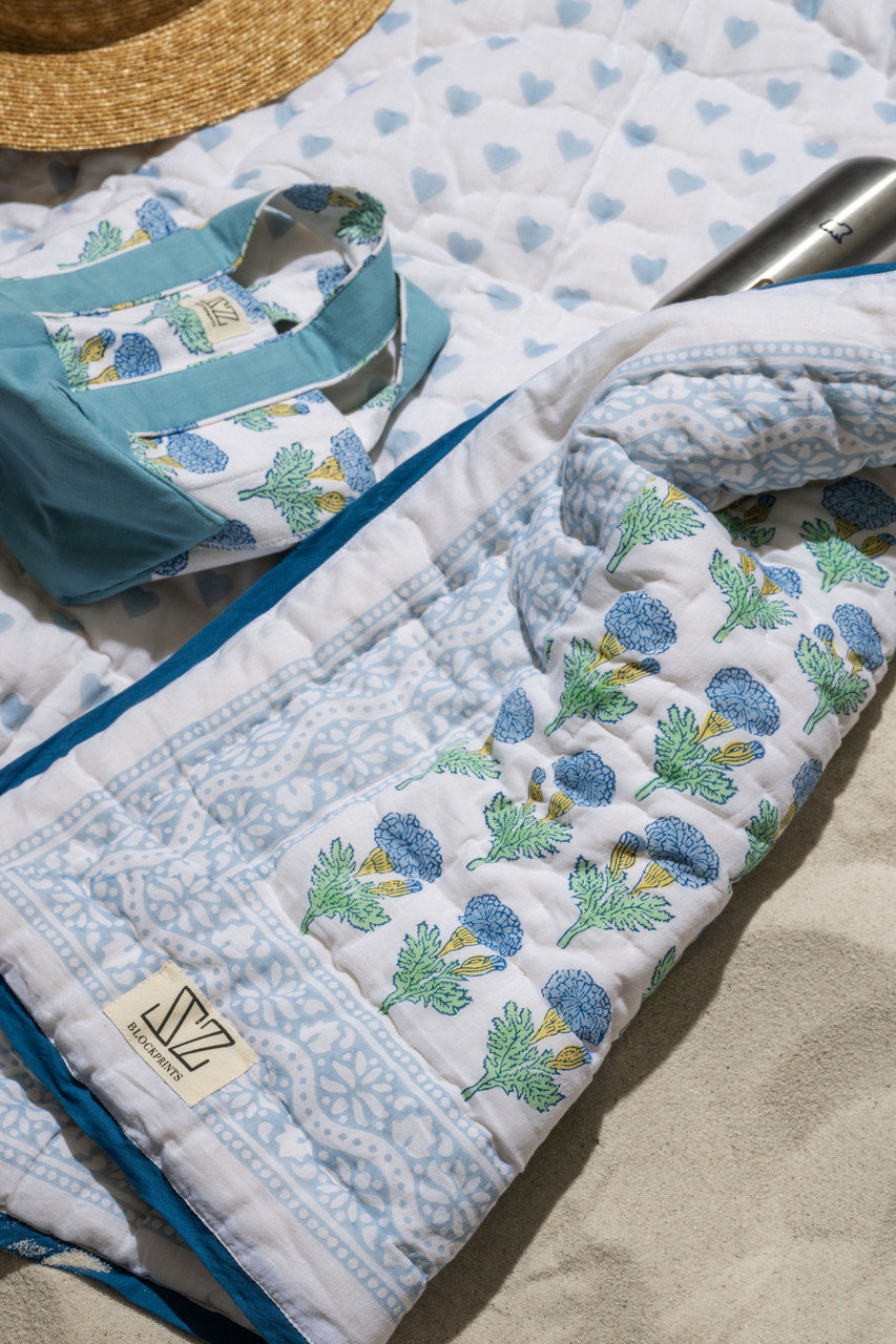 SZ BLOCKPRINTS(エスゼット ブロックプリント)｜BABY BLANKET FLEUR