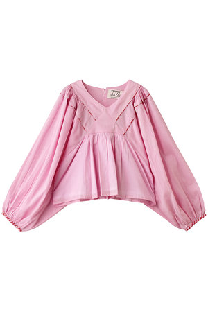SAI TOP ROSE QUARTZ Vネックボリュームトップス