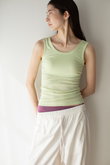 【ayame】パッド付タンクトップ（コットンシルク）