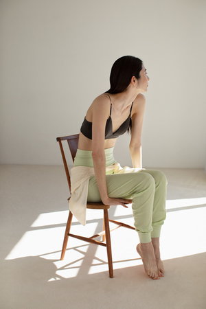 【ayame】ハイウエストレギンス（コットンシルク）