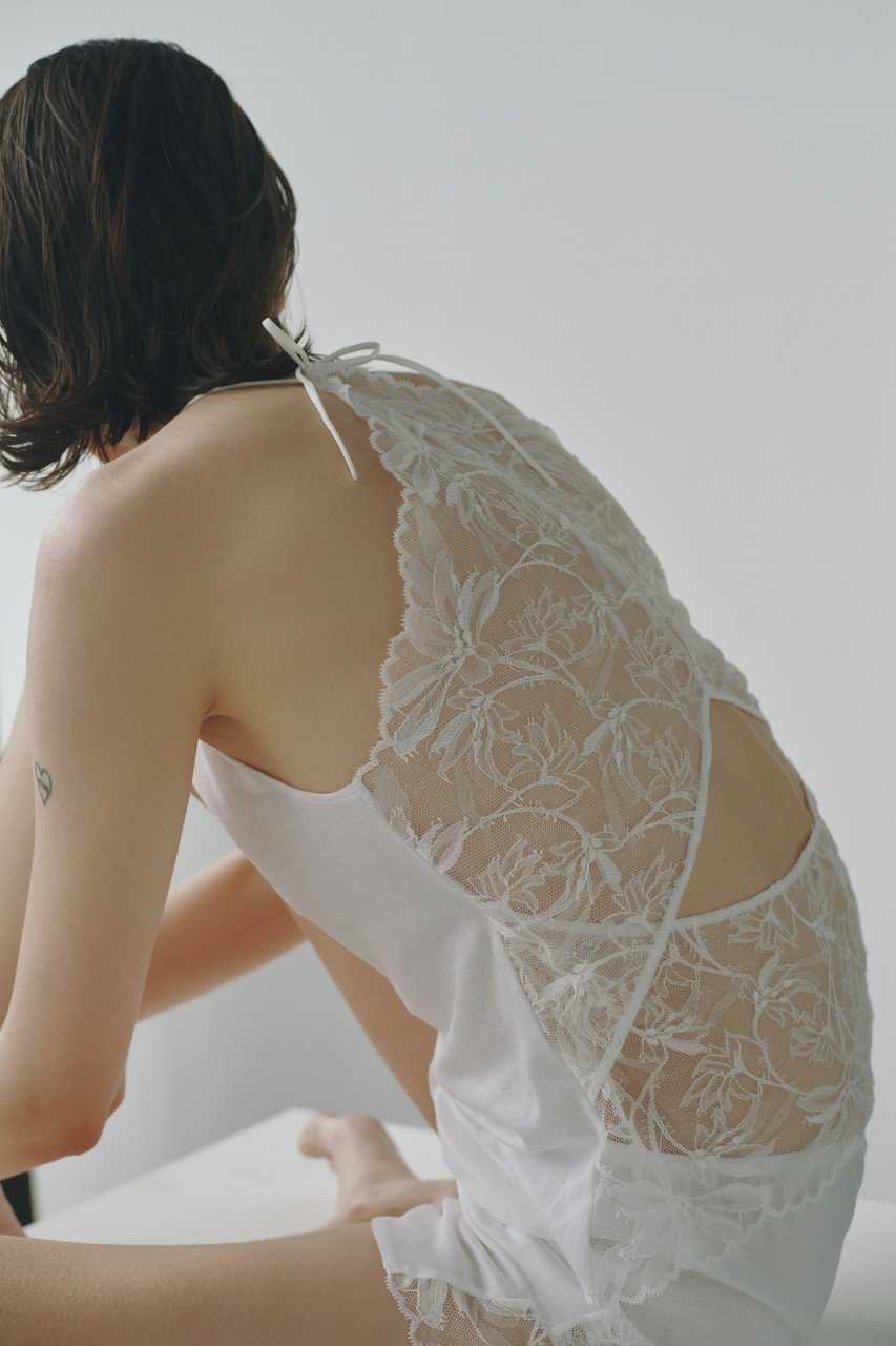 スカルとバラ刺繍レースバックキャミソール back lace cami～ﾊﾞｯｸﾚｰｽｷｬﾐ | flower／フラワー公式通販