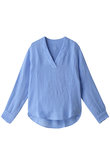 Vネックリネンブラウス