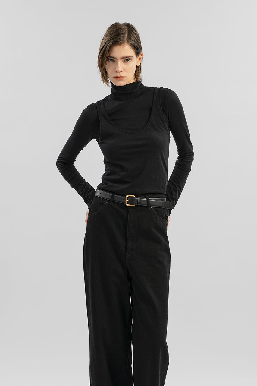 IIROT(イロット)｜Cotton Cashmere トップス/ブラック の通販