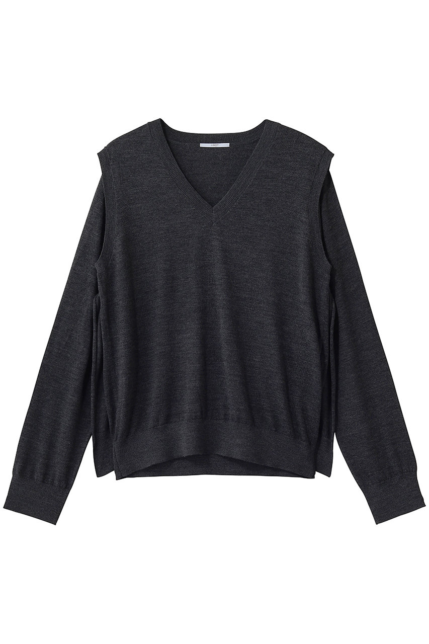 イロット/IIROTのHigh gauge gimmick Knit プルオーバー(チャコールグレー/035-026-KT024)