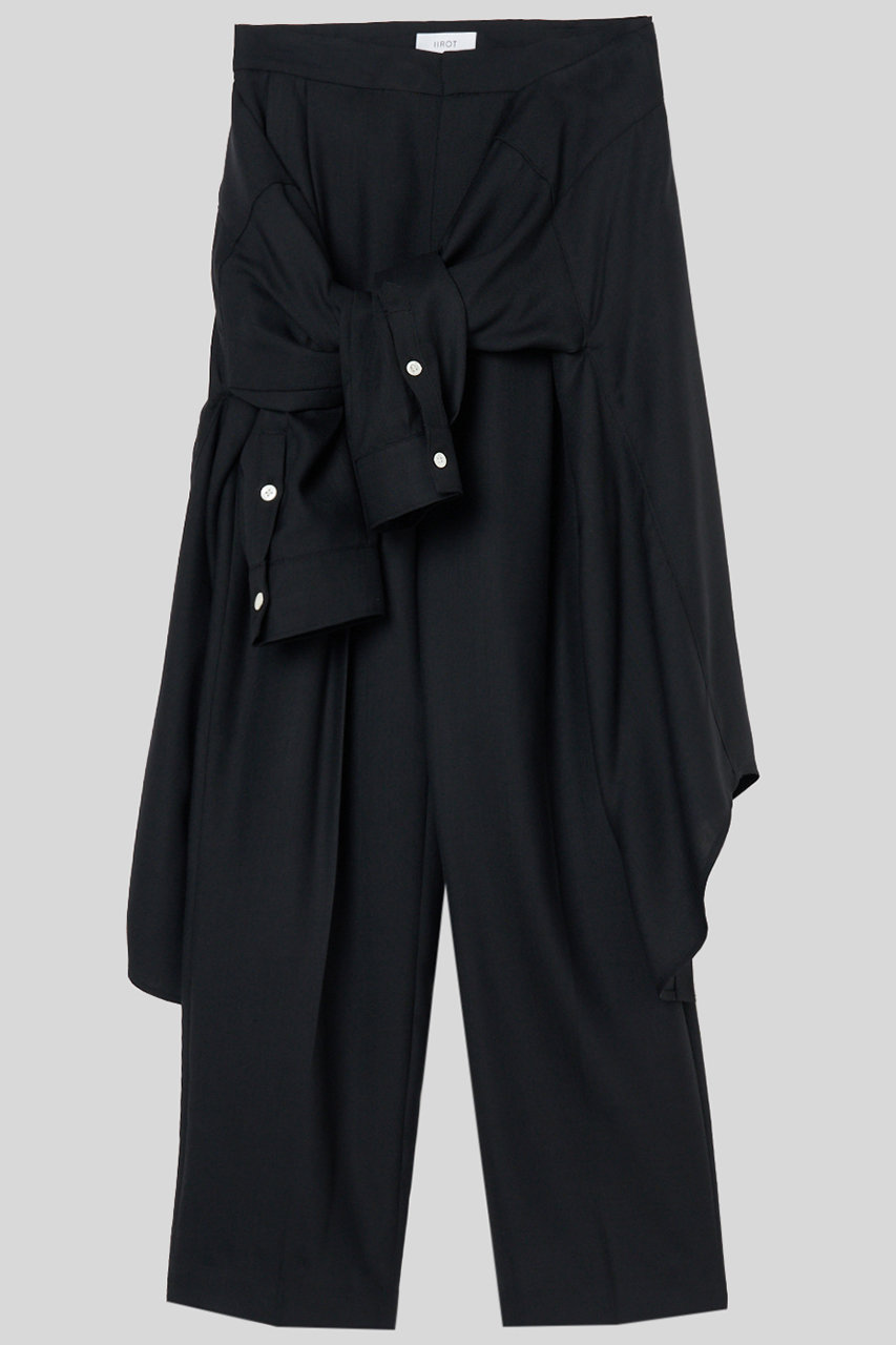 iirot イロット　パンツ IIROT - IIROT イロット Satin trousers ブラックの通販 by