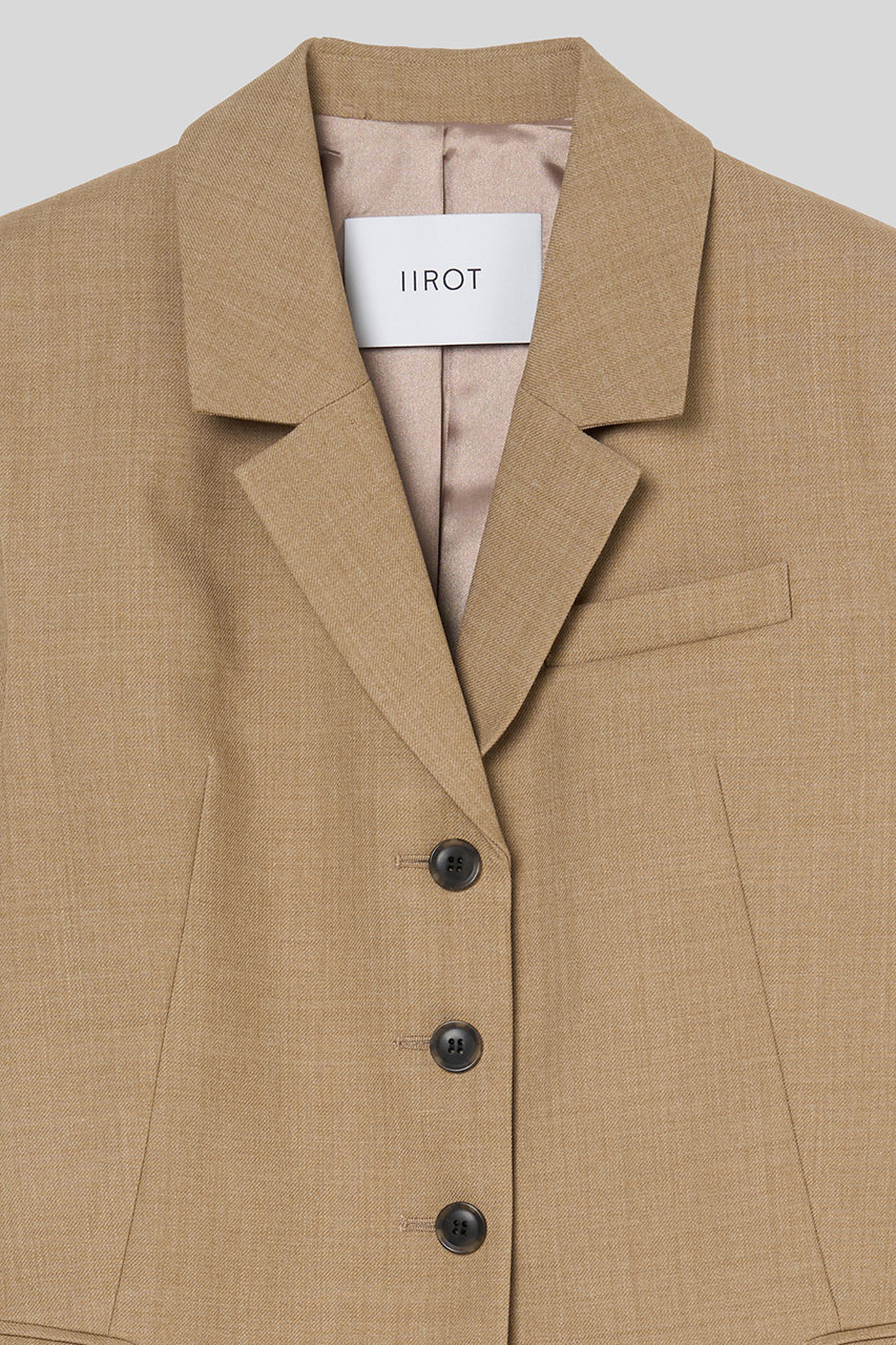 IIROT Bright linen top ジレ　ベスト　イロット リネンライクノーカラージレ ジレ ベスト[品番：ZX000006481