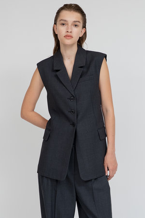 美品 IIROT イロット ミドルスリーブ ノーカラー ジャケット ブラック IIROT|イロットのジャケット通販|ELLE SHOP (エル・ショップ