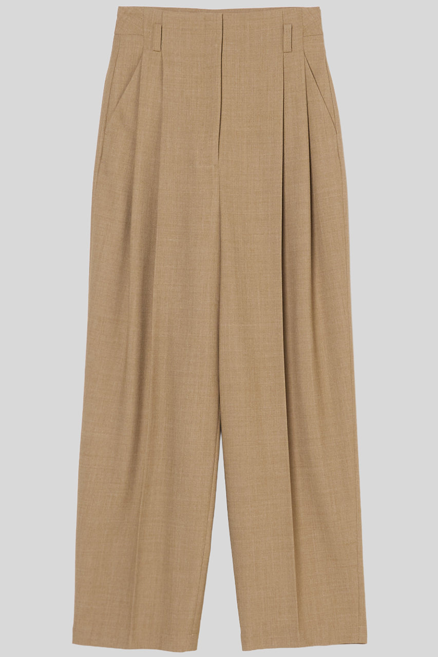 IIROT ウール ブレンド タック パンツ (ミドル ベージュ, 38) イロット ELLE SHOP IIROT ウール ブレンド タック パンツ (ミドル ベージュ, 38) イロット ELLE SHOP