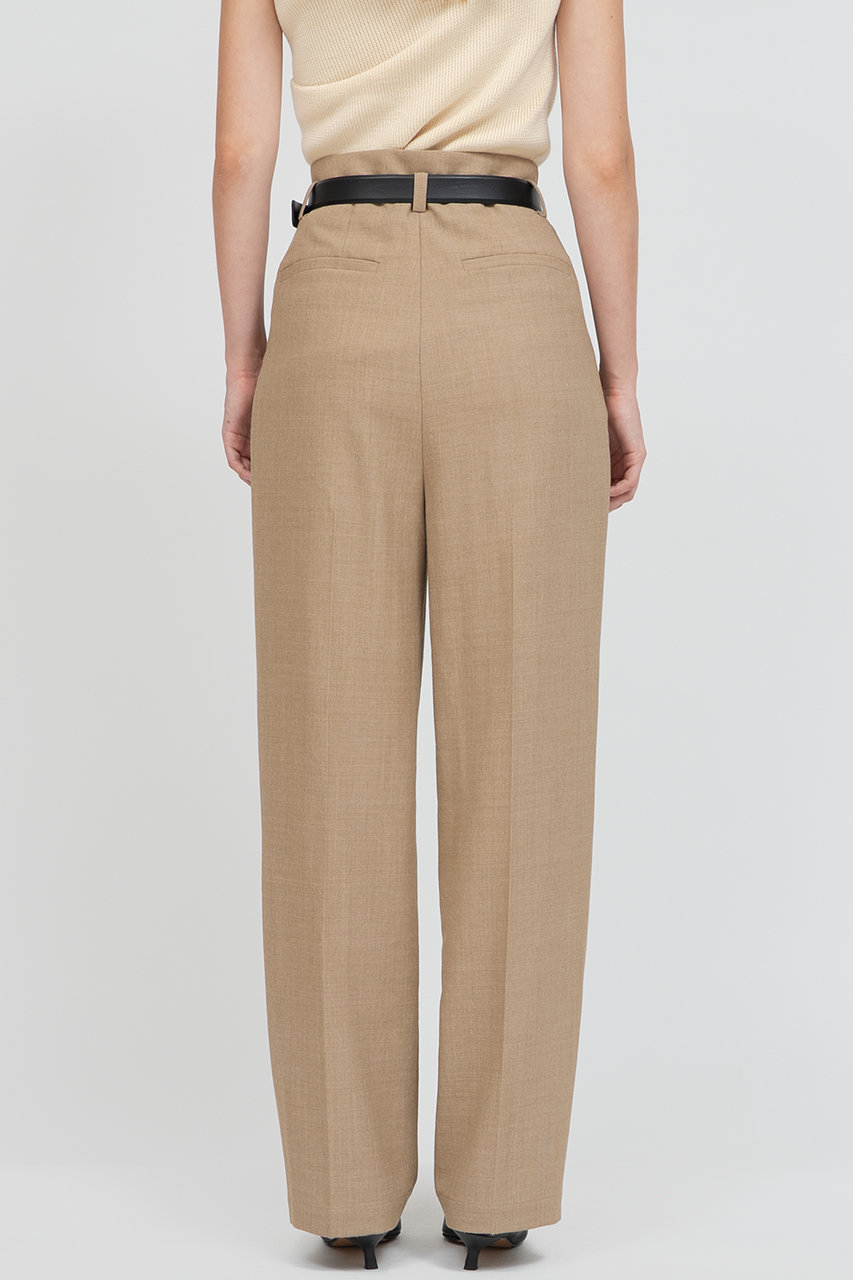 IIROT(イロット)｜ウール ブレンド タック パンツ/ミドル ベージュ の