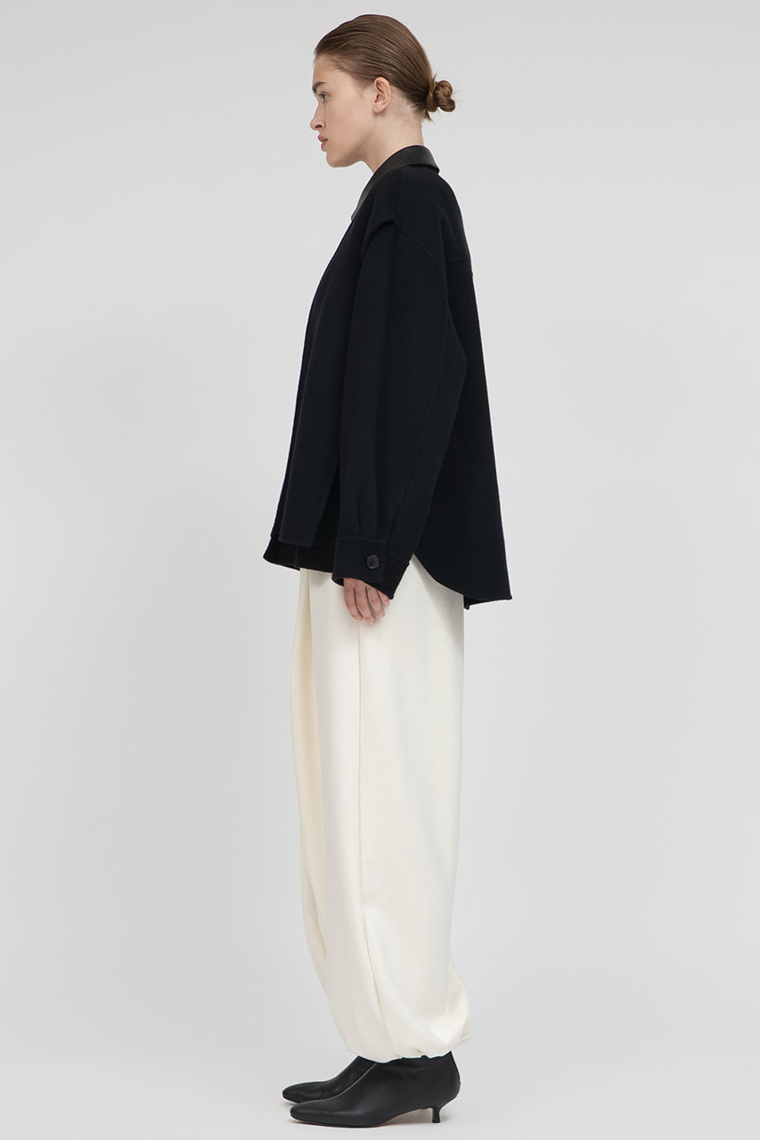 IIROT(イロット)｜ダブル クロス ウール シャツ ジャケット/ブラック