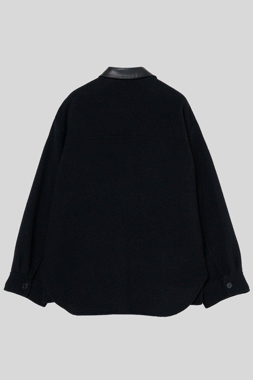 IIROT(イロット)｜ダブル クロス ウール シャツ ジャケット/ブラック
