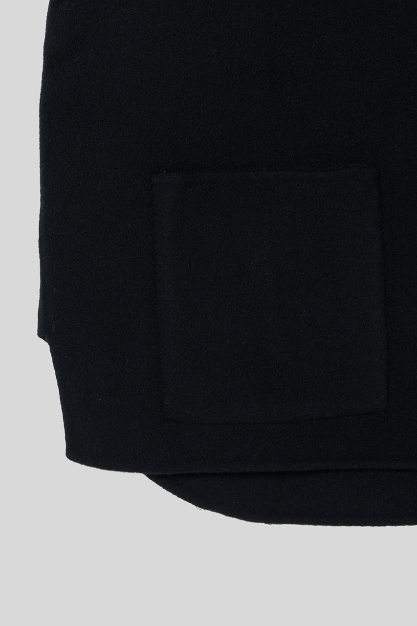 IIROT(イロット)｜ダブル クロス ウール シャツ ジャケット/ブラック