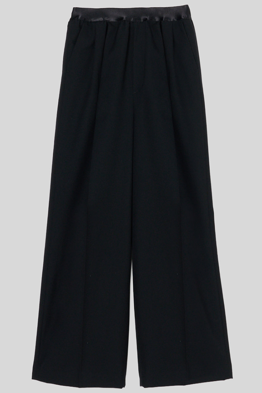 イロット/IIROTのウール サージ スラック(ブラック/032-025-WP011)