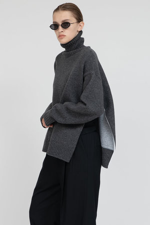 IIROT Double face Wool Knit ネイビー IIROT/イロット ウール  