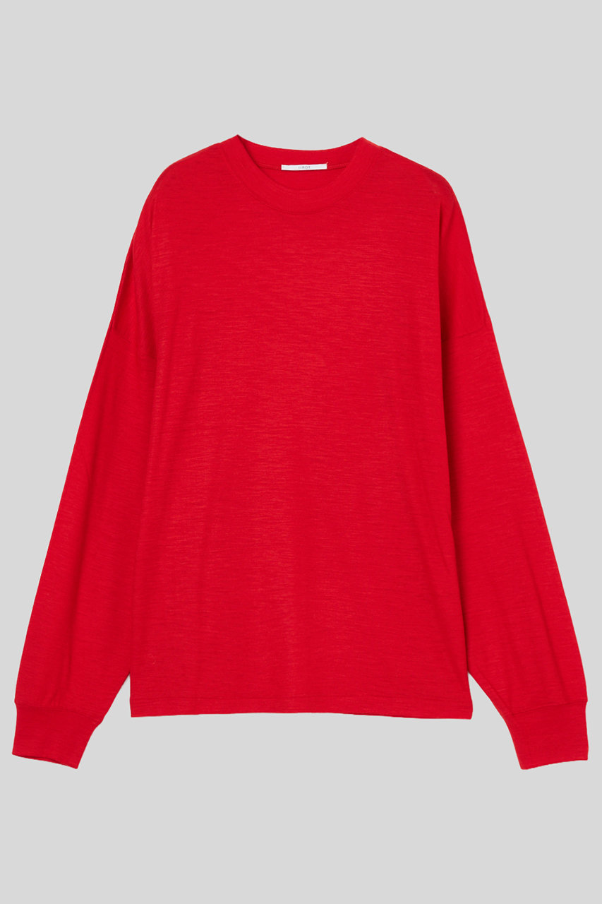 IIROT(イロット)｜ウール ロング スリーブ Tシャツ/レッド の通販