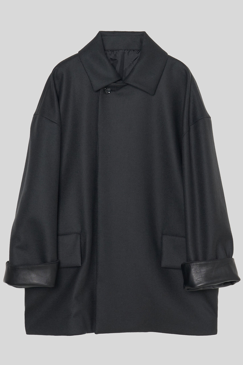 IIROT スタンドフォール カラー コート (チャコール, F) イロット ELLE SHOP