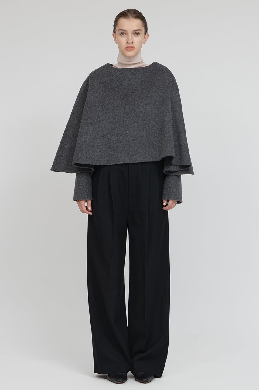 IIROT(イロット)｜ダブル クロス ケープ/ミドル グレー の通販