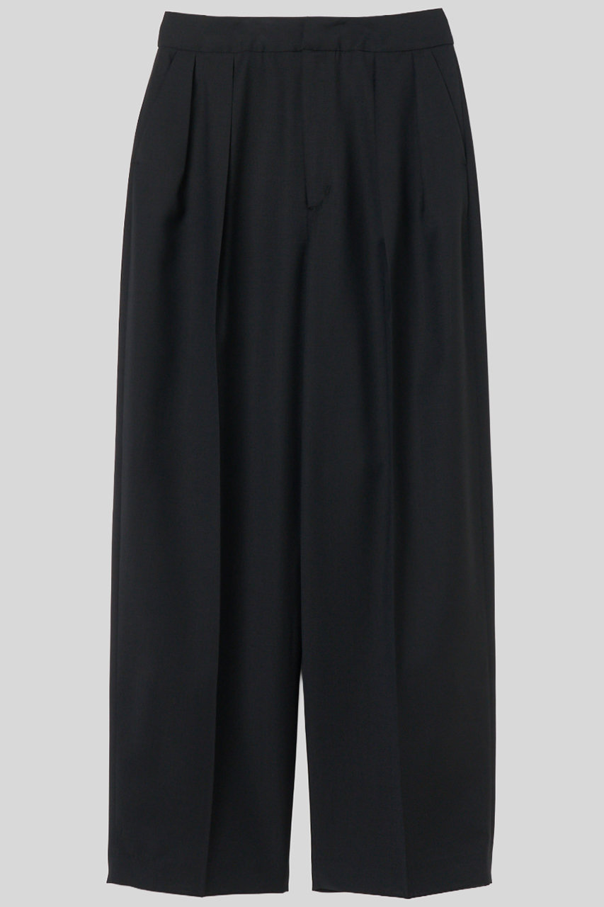 イロット/IIROTのTetoron Wool tropical タックパンツ(ブラック/033-026-WP013)