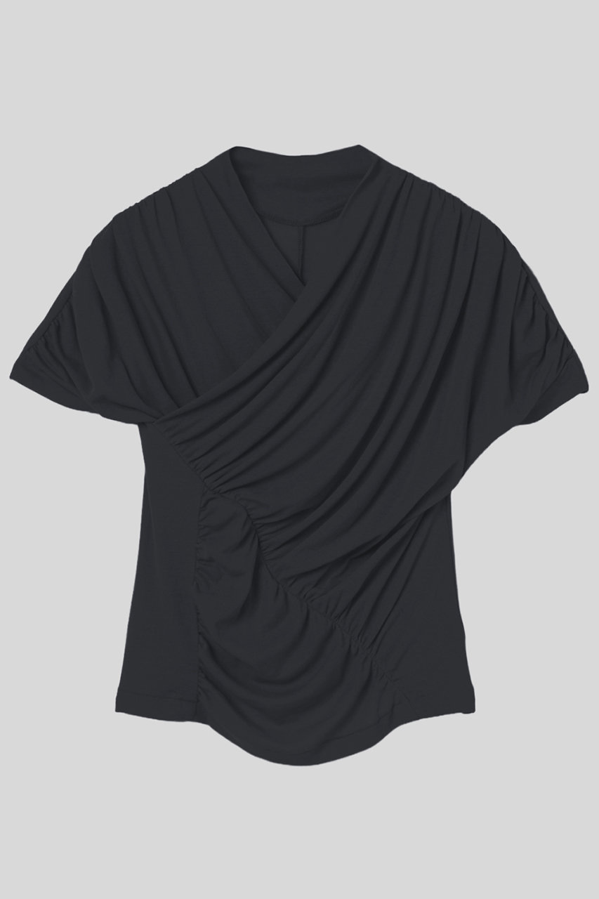 イロット/IIROTの【予約販売】skin touch シャーリング トップス(ネイビー/033-026-CT011)