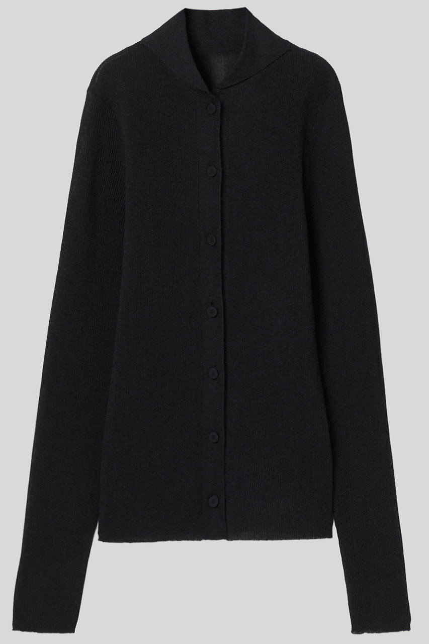 リブ ニット カーディガン