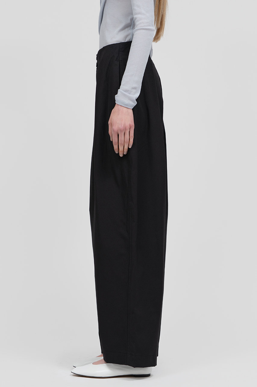 IIROT(イロット)｜organic cotton tuck パンツ/ブラック の通販