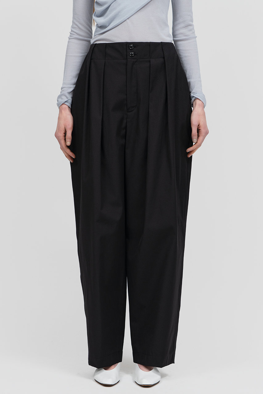 IIROT(イロット)｜organic cotton tuck パンツ/ブラック の通販