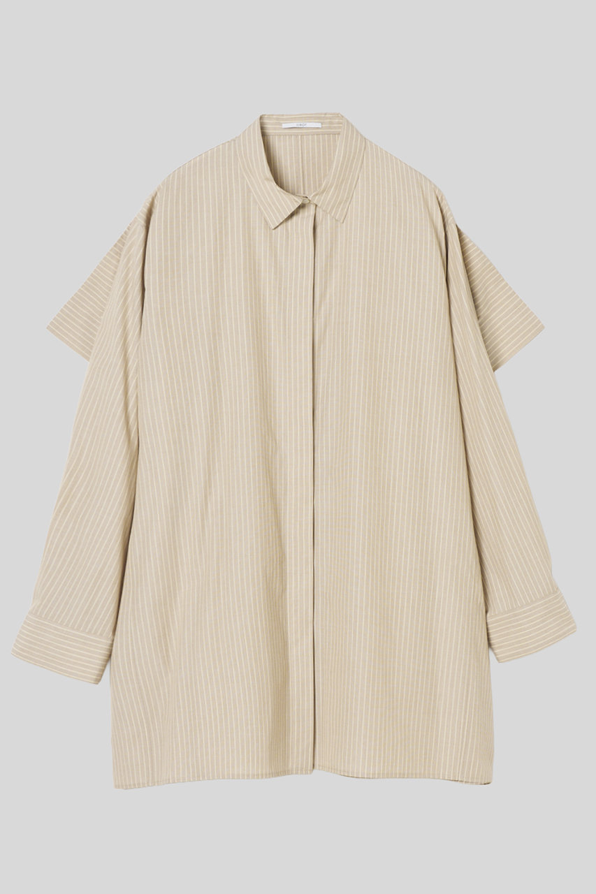 イロット/IIROTのcotton variation シャツ(ストライプベージュ/033-026-WSH62)