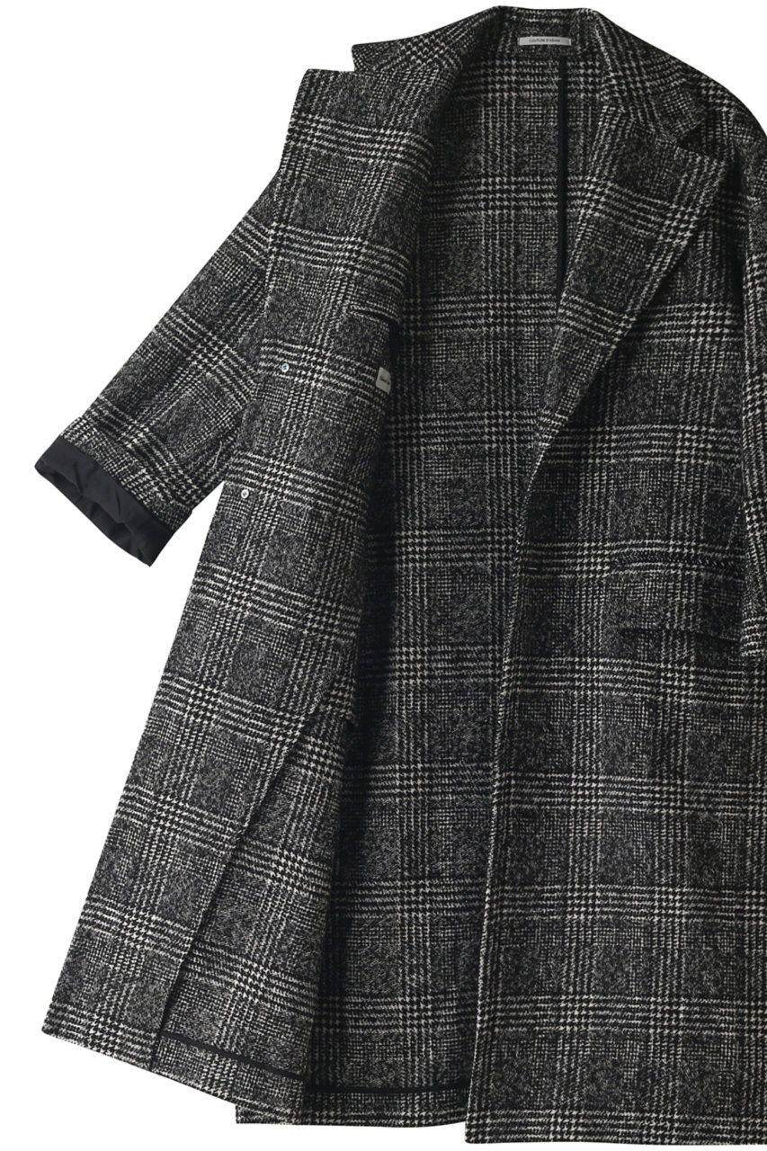 Couture D Adam クチュール ド アダム オーバーサイズチェスターコート グレンチェック ブラック の通販 Elleshop エル ショップ