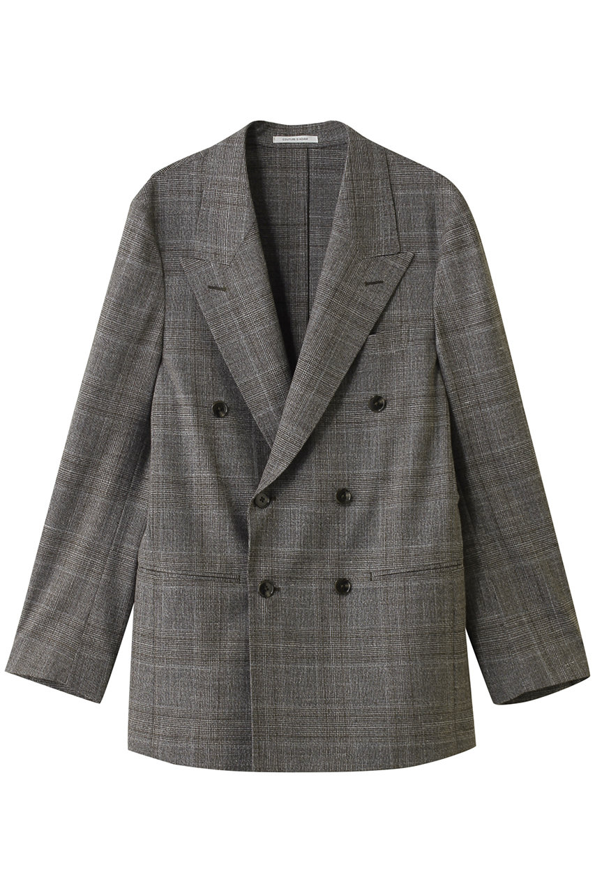 クチュール ド アダム/COUTURE D'ADAMのグレンチェックダブルジャケット(ブラウン/26SS-003)