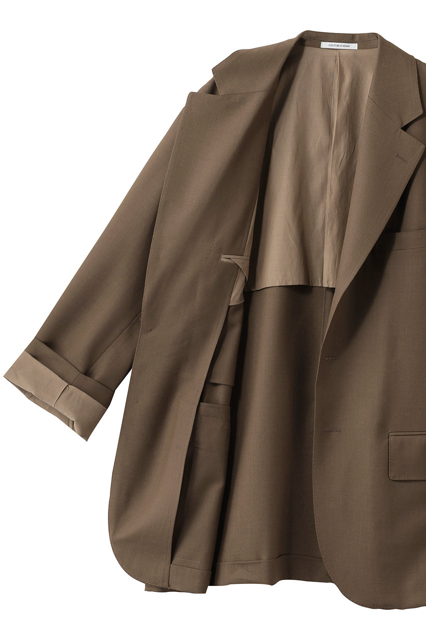 【新品タグ付き】クチュール ド アダム ビッグジャケット ブラウン COUTURE D'ADAM(クチュール ド アダム)｜ビッグブレザージャケット