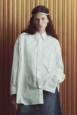 クチュール ド アダム/COUTURE D'ADAMのマーガレット刺繍ビッグシャツ(110400/110403)