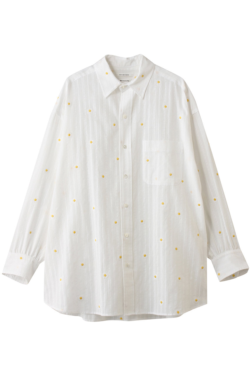 クチュール ド アダム/COUTURE D'ADAMのマーガレット刺繍ビッグシャツ(ホワイト/26SS-032)