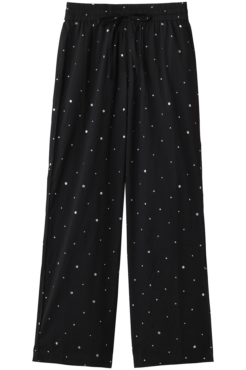 クチュール ド アダム/COUTURE D'ADAMのグリッターイージーワイドパンツ(ブラック×シルバー/26SS-234)