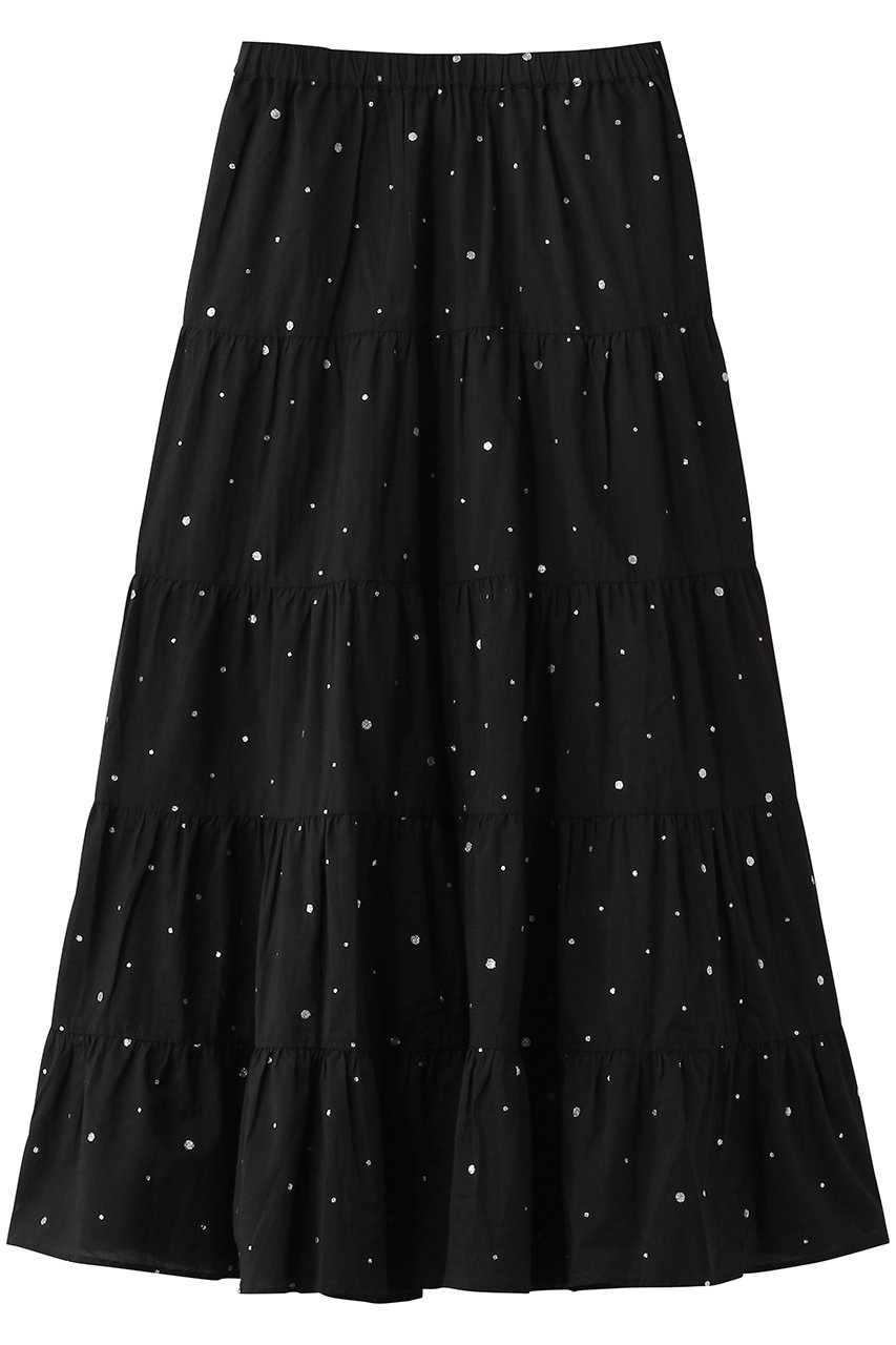 クチュール ド アダム/COUTURE D'ADAMのグリッターティアードスカート(ブラック×シルバー/26SS-236)