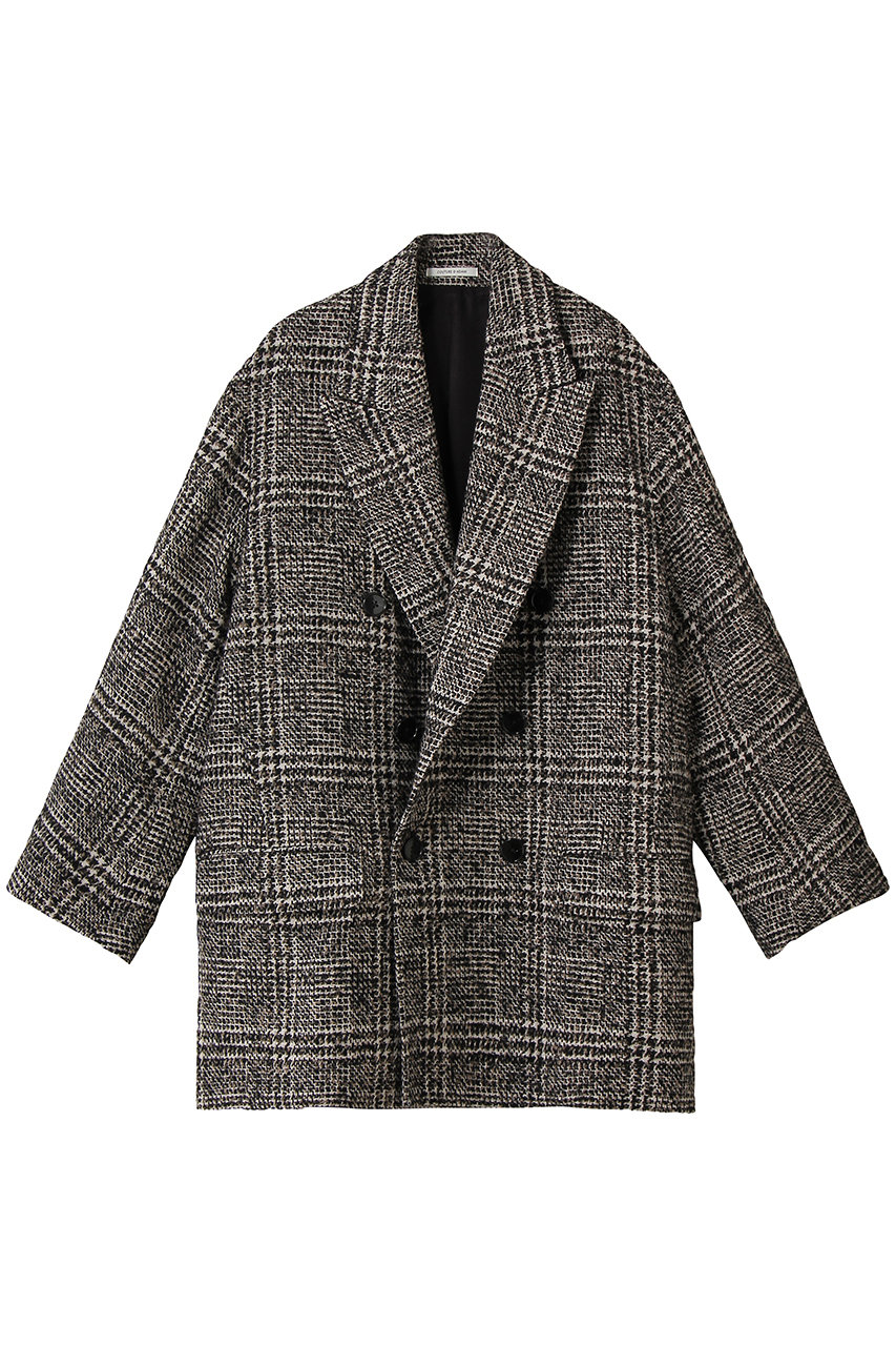 クチュール ド アダム/COUTURE D’ADAMの【予約販売】ミックス ツイード グレンチェックコテージコート(ブラック×ブラウン×ベージュ/26AW-053)