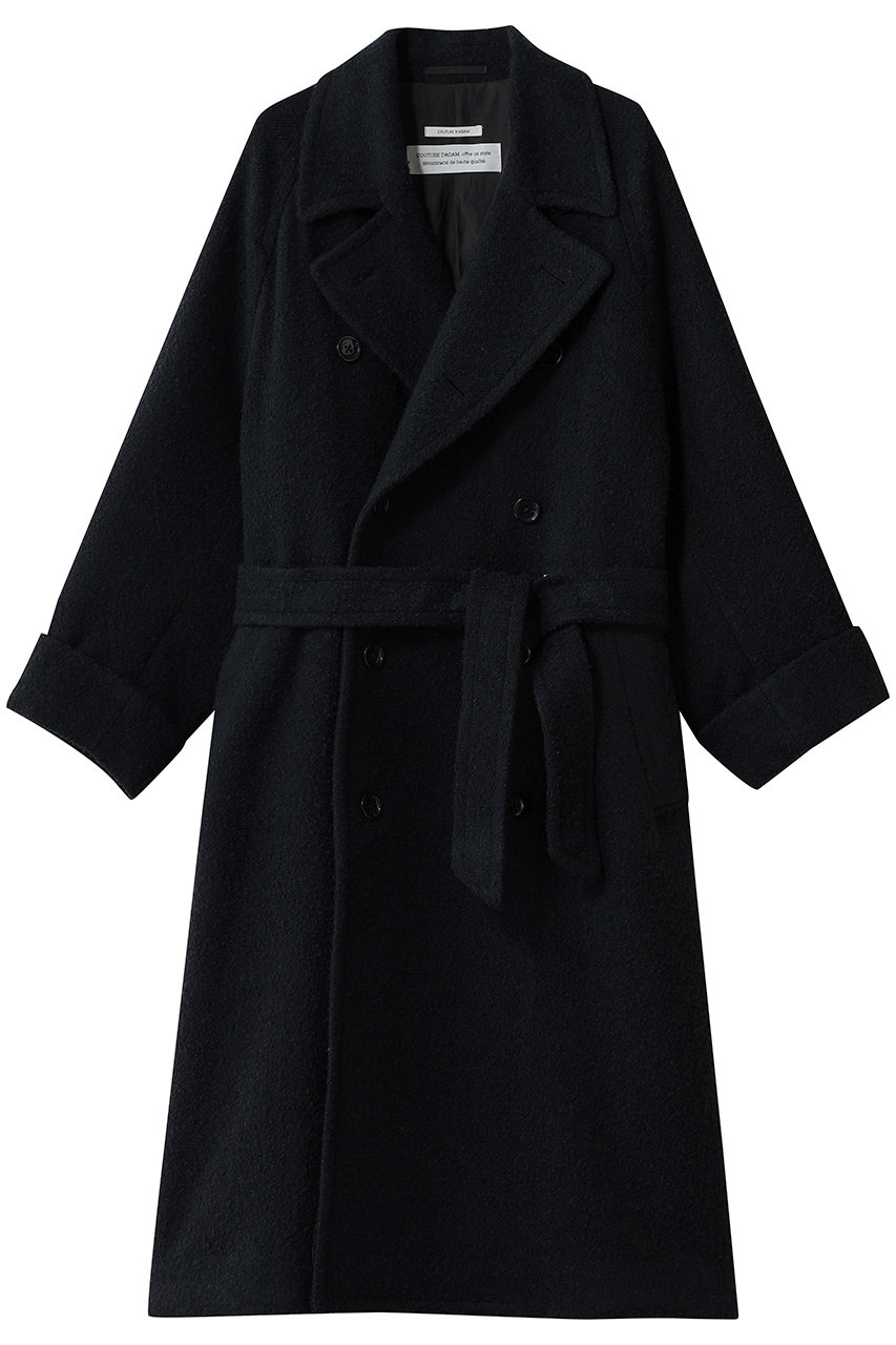 COUTURE D'ADAM ループヘリンボーン アルスターコート (ブラック, 36) クチュール ド アダム ELLE SHOP