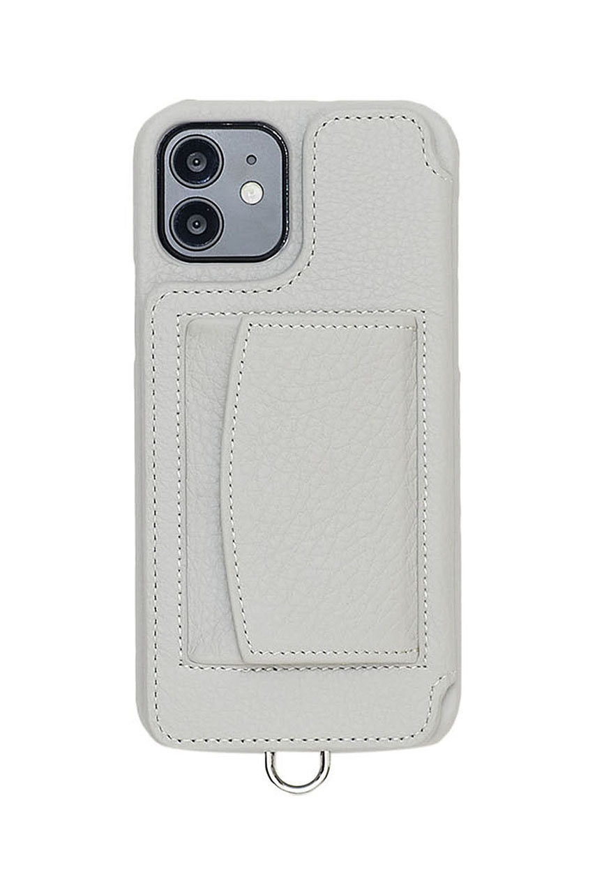 デミュウ/DEMIUのiPhone12 POCHE 背面収納スマホケース ストラップ別売(パール/HS-DE107H-BP217)