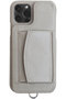 iPhone14 POCHE 背面収納スマホケース ストラップ別売 デミュウ/DEMIU チャコール