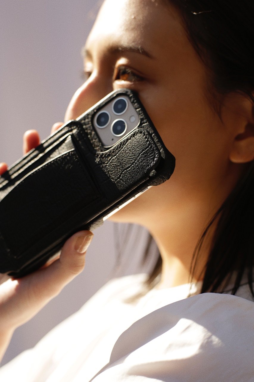 DEMIU(デミュウ)｜iPhoneSE POCHE Croco 背面収納スマホケース