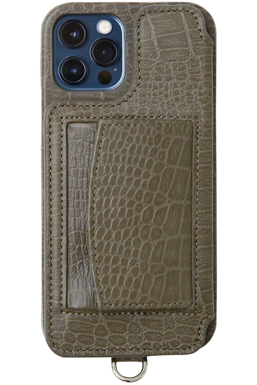DEMIU iPhoneSE POCHE Croco 背面収納スマホケース ストラップ別売 (エトープ, SE/8/7/6) デミュウ ELLE SHOP DEMIU iPhoneSE POCHE Croco 背面収納スマホケース ストラップ別売 (エトープ, SE/8/7/6) デミュウ ELLE SHOP