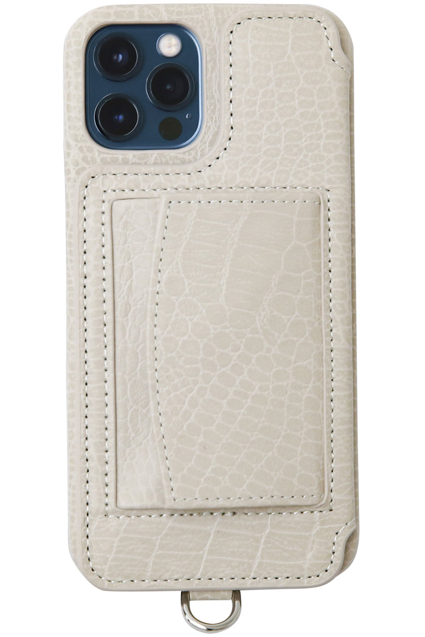 DEMIU iPhoneSE POCHE Croco 背面収納スマホケース ストラップ別売 (ベージュ, SE/8/7/6) デミュウ ELLE SHOP DEMIU iPhoneSE POCHE Croco 背面収納スマホケース ストラップ別売 (ベージュ, SE/8/7/6) デミュウ ELLE SHOP