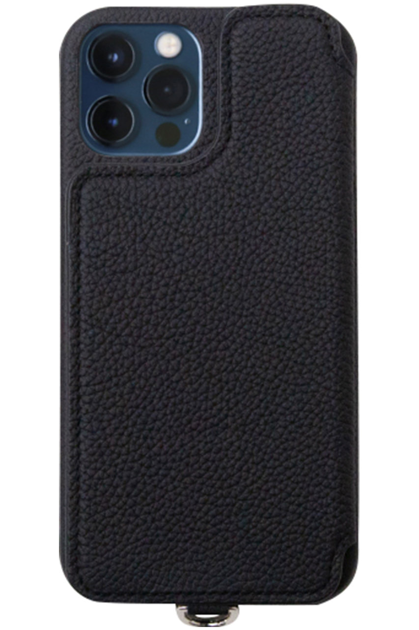 デミュウ/DEMIUのiPhone14 POCHE FLAT 背面収納スマホケース ストラップ別売(ブラック/HS-DE110J-BPF419)