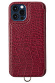 iPhone12 POCHE FLAT Croco 背面収納スマホケース ストラップ別売