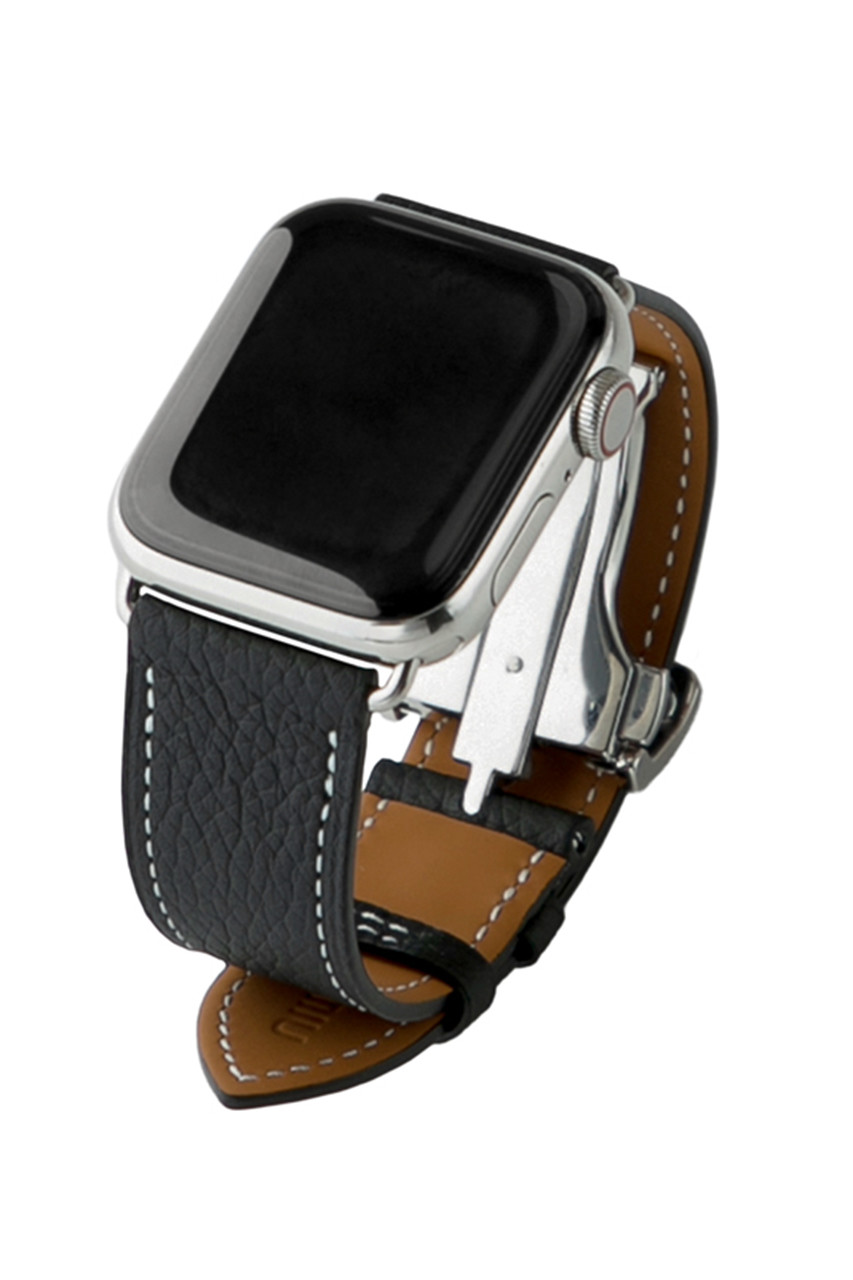 511mh4,405my18○訪問着 藍染草木刺繍 胡蝶蘭 野ブドウ地紋 白×黒