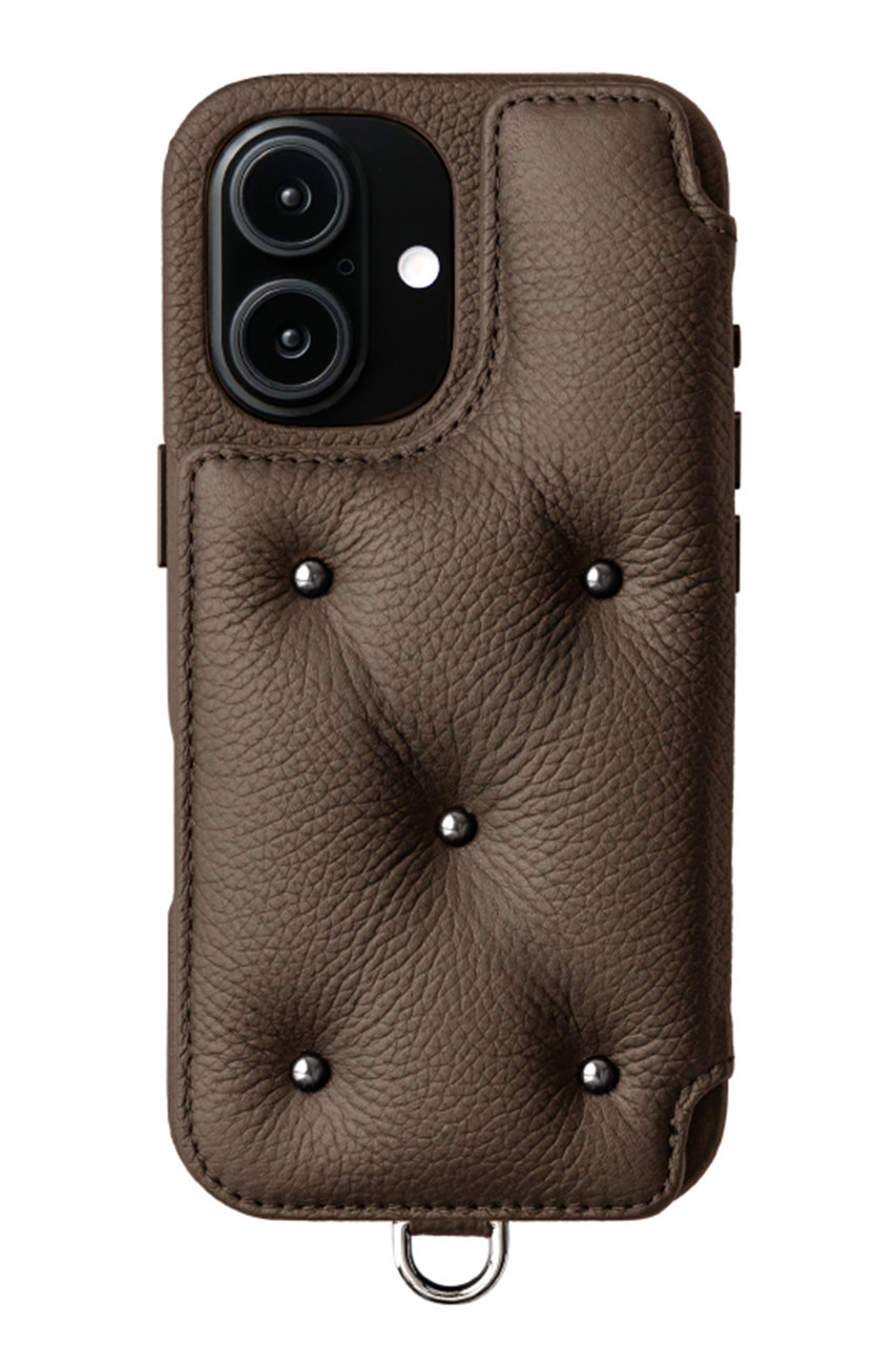 デミュウ/DEMIUのiPhone17 BALLON CINQ 背面収納スマホケース ストラップ別売(エトープ/DU-BAC28OR)