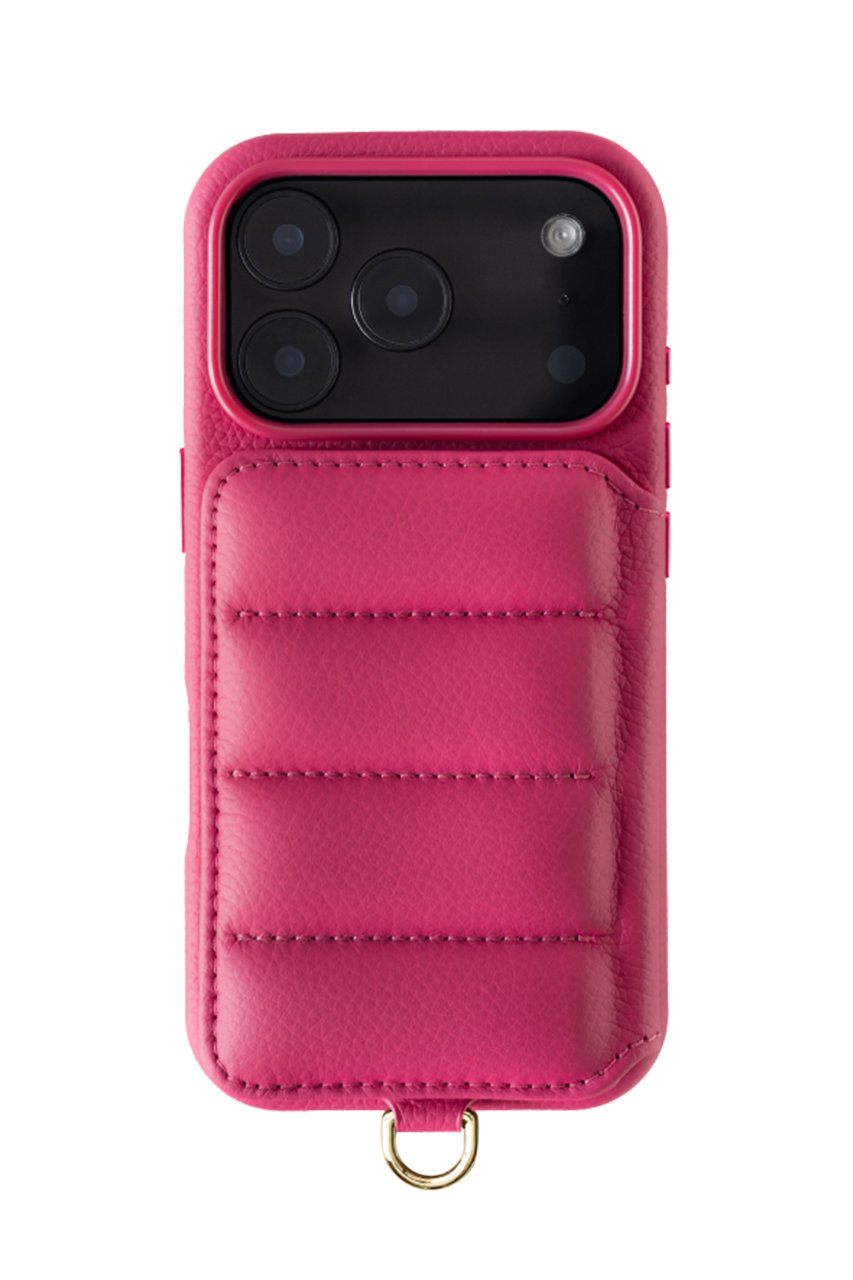 DEMIU iPhone18 BALLON 背面収納スマホケース ストラップ別売 (マゼンタピンク, 18ProMax) デミュウ ELLE SHOP
