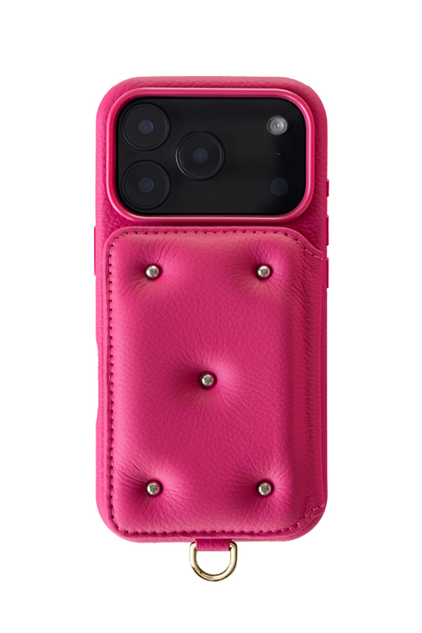 DEMIU iPhone18 BALLON CINQ 背面収納スマホケース ストラップ別売 (マゼンタピンク, 18ProMax) デミュウ ELLE SHOP